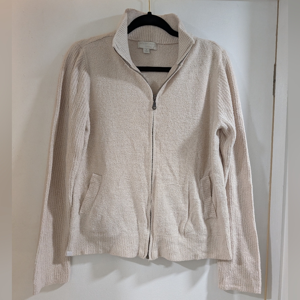 Barefoot Dreams Cream Zip-Front Cozy Jacket